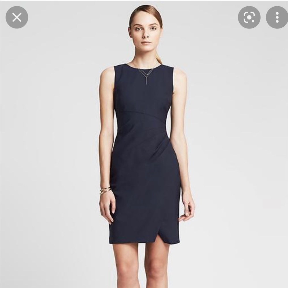 Banana Republic Wool Sheath Dress Navy Size 8